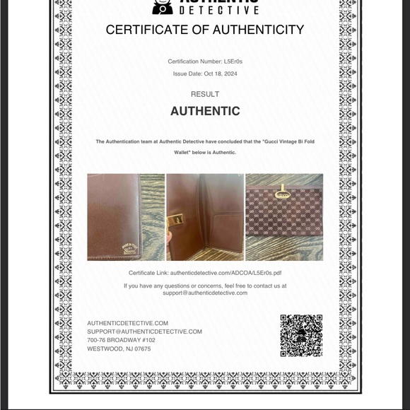 GUCCI Brown vintage Monogram Wallet/Clutch w/ COA - Picture 6 of 6